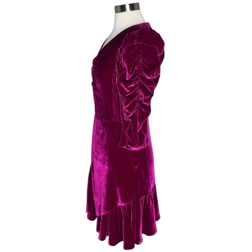 Rebecca Taylor 6 velvet dress fuchsia - Picture 5 of 9